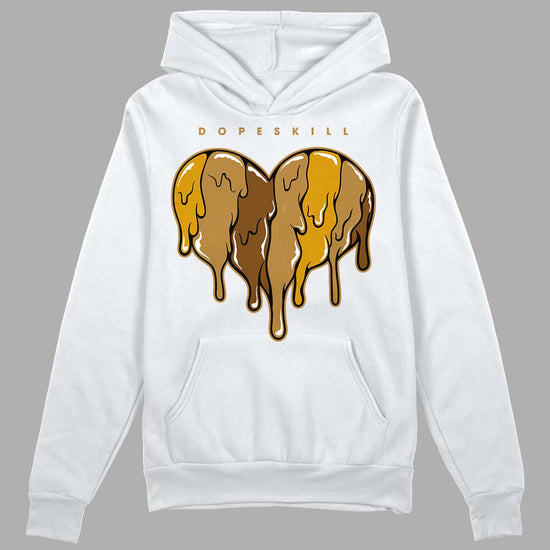 Jordan 13 Wheat 2023 DopeSkill Hoodie Sweatshirt Slime Drip Heart Graphic Streetwear - White