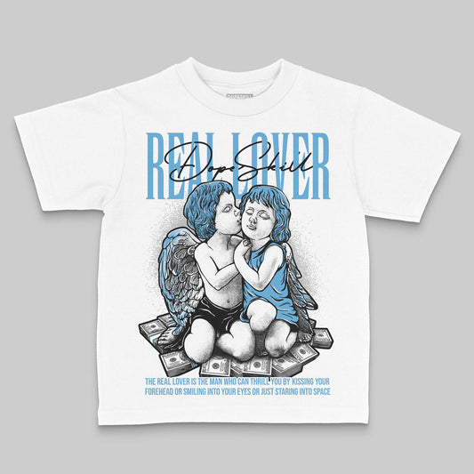 Jordan 14 Retro Black and University Blue DopeSkill Toddler Kids T-shirt Real Lover Graphic Streetwear - White