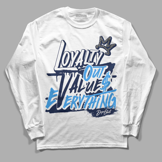 Jordan 3 "Midnight Navy" DopeSkill Long Sleeve T-Shirt LOVE Graphic Streetwear - WHite