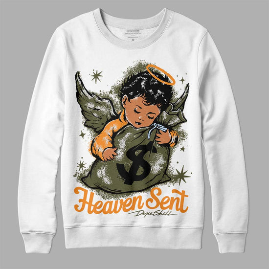 Jordan 5 "Olive" DopeSkill Sweatshirt Heaven Sent Graphic Streetwear - White