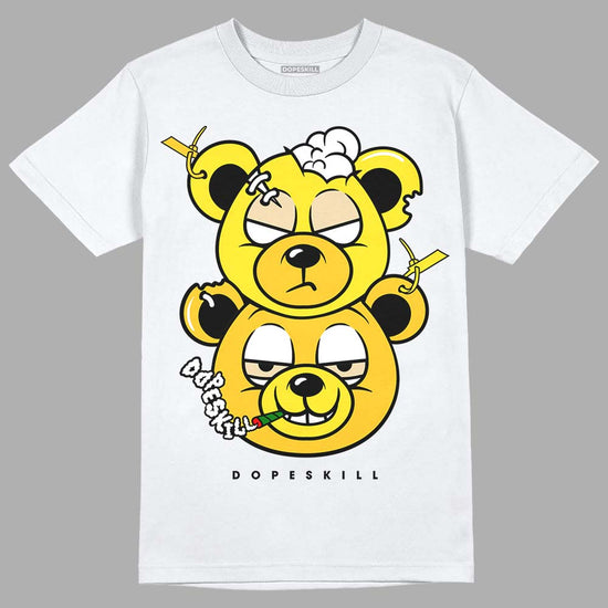 Jordan 4 Retro “Vivid Sulfur” DopeSkill T-Shirt New Double Bear Graphic Streetwear - White 