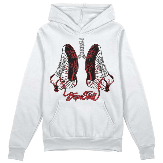 Jordan 12 “Red Taxi” DopeSkill Hoodie Sweatshirt Breathe Graphic Streetwear - White 