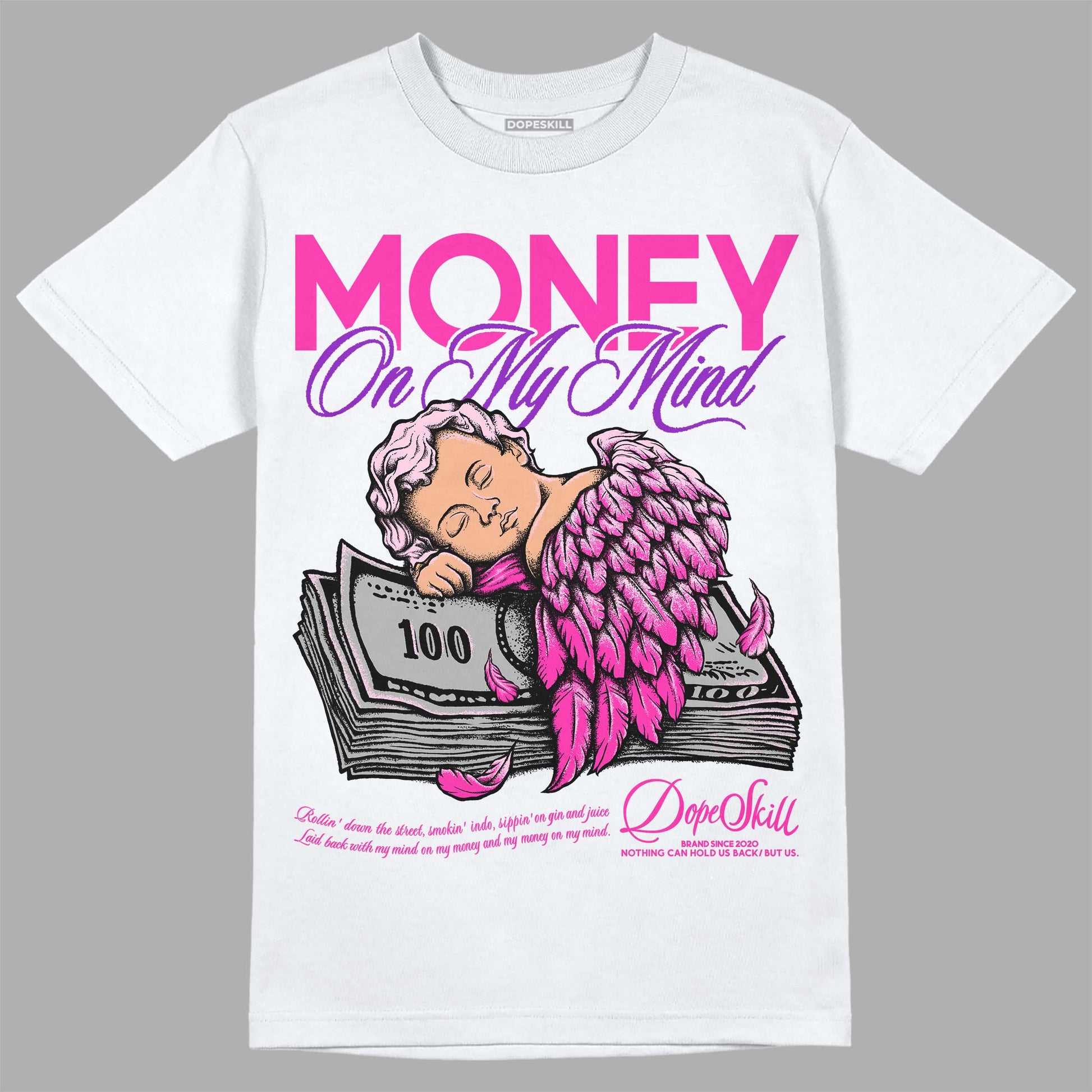 Dunk Low GS 'Triple Pink' DopeSkill T-Shirt MOMM Graphic Streetwear - White 