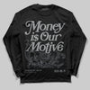 Jordan 5 Retro Wolf Grey (2026) DopeSkill Long Sleeve T-Shirt Money Is Our Motive Typo Graphic Streetwear - Black