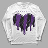 Jordan 12 “Field Purple” DopeSkill Long Sleeve T-Shirt Slime Drip Heart Graphic Streetwear - White