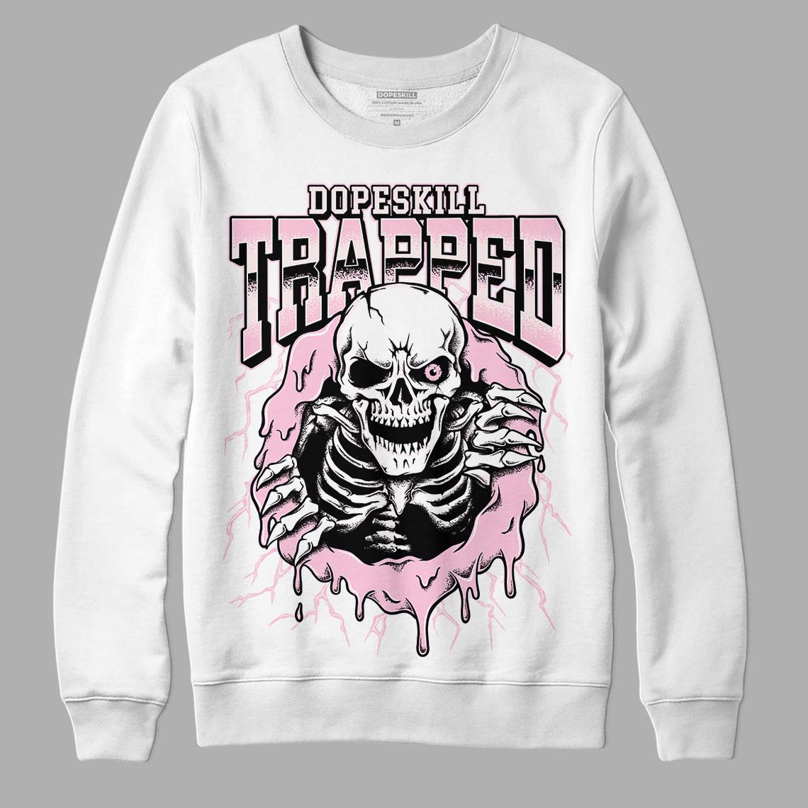 Dunk Low LX Pink Foam DopeSkill Sweatshirt Trapped Halloween Graphic Streetwear - White