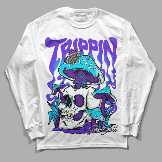 Jordan 6 "Aqua" DopeSkill Long Sleeve T-Shirt Trippin Graphic Streetwear - White 