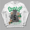 Jordan 3 WMNS “Lucky Green”  DopeSkill Long Sleeve T-Shirt Money Bag Coming Up Graphic Streetwear - White 