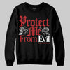 Jordan 12 Retro Flu Game (2025) DopeSkill Sweatshirt Protect Me From Evil Graphic Streetwear - Black