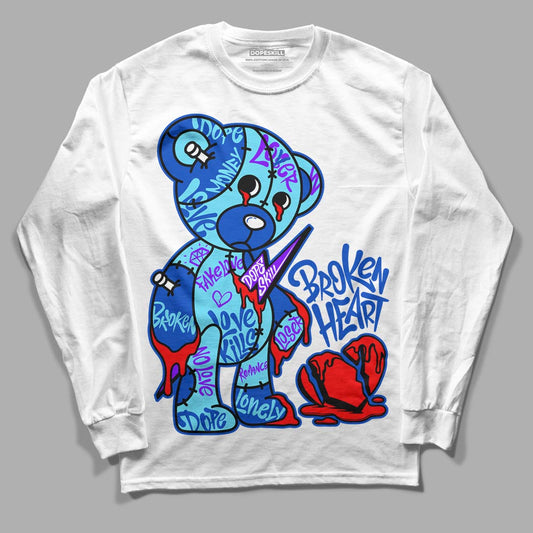 Dunk Low Argon DopeSkill Long Sleeve T-Shirt Broken Heart Graphic Streetwear - White