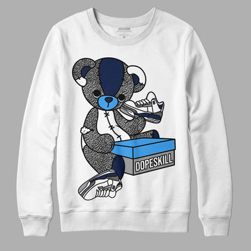 Jordan 3 "Midnight Navy" DopeSkill Sweatshirt Sneakerhead BEAR Graphic Streetwear - White 