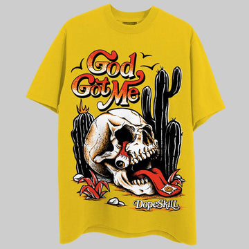 Jordan 6 “Yellow Ochre” DopeSkill Yellow T-Shirt God Got Me Graphic Streetwear 