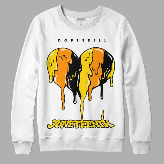 Jordan 6 “Yellow Ochre” DopeSkill Sweatshirt Juneteenth Heart Graphic Streetwear - White