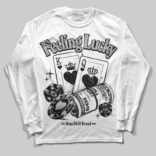 Jordan 4 OG “White Cement” DopeSkill Long Sleeve T-Shirt Feeling Lucky Graphic Streetwear - White