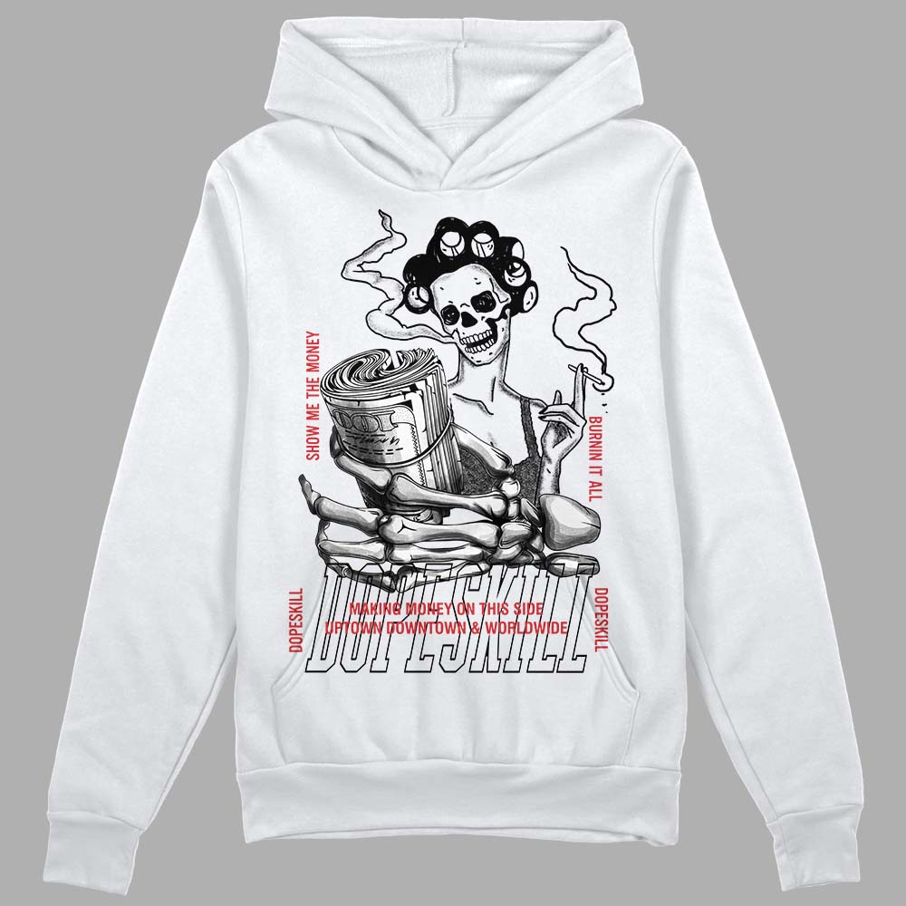 Jordan 4 “Bred Reimagined” DopeSkill Hoodie Sweatshirt Show Me The Money Graphic Streetwear - White