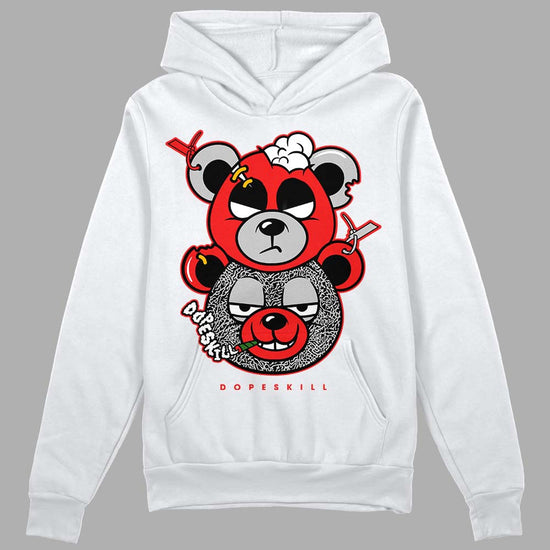 Jordan Spizike Low Bred DopeSkill Hoodie Sweatshirt New Double Bear Graphic Streetwear - White 