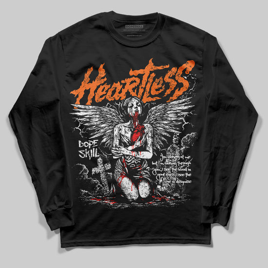 Orange, Black & White Sneakers DopeSkill Long Sleeve T-Shirt Heartless Graphic Streetwear - black