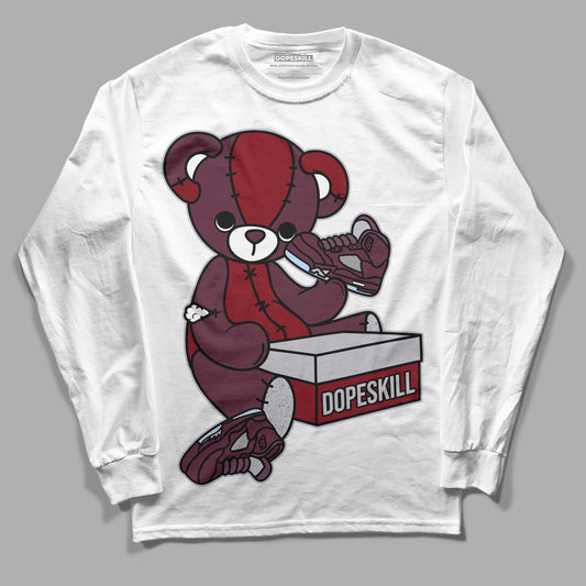 Jordan 5 Retro Burgundy (2023) DopeSkill Long Sleeve T-Shirt Sneakerhead BEAR Graphic Streetwear - White