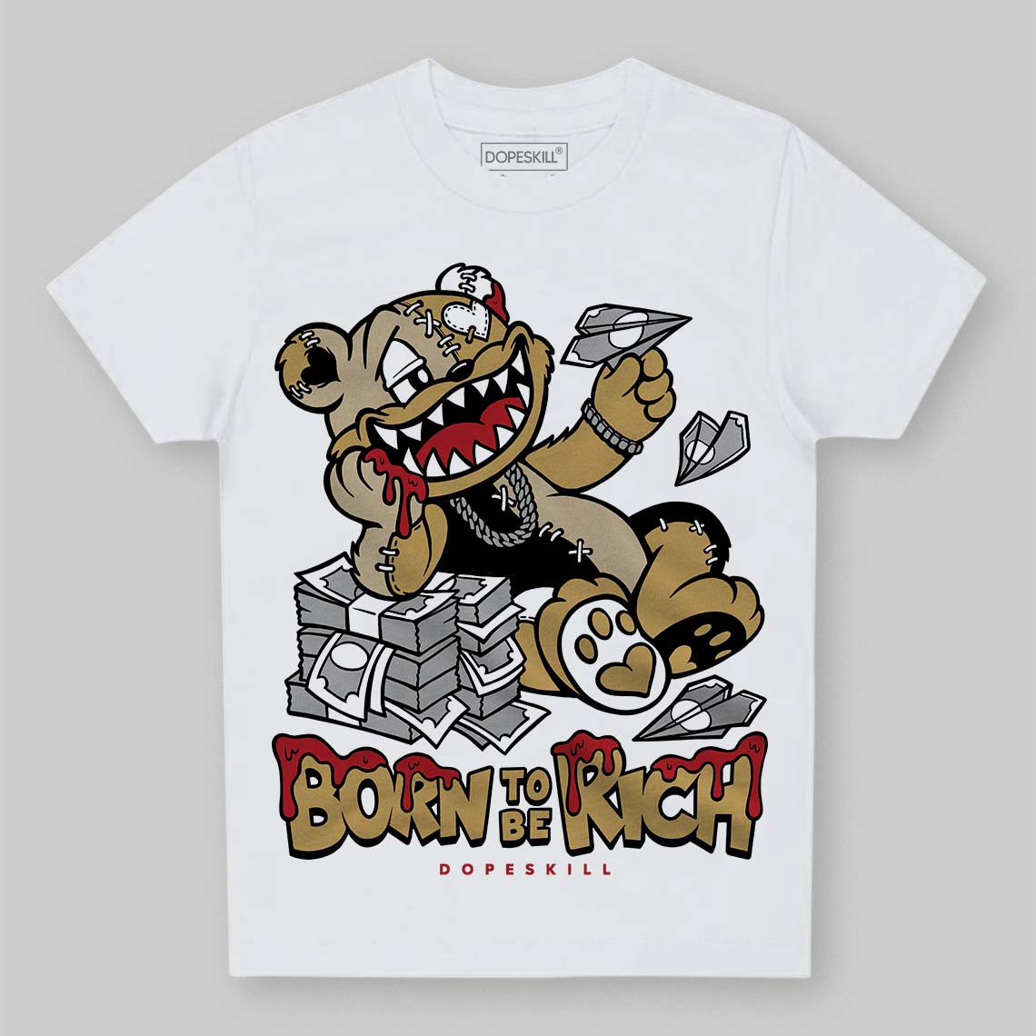 Jordan 4 Retro “Pizza” DopeSkill Toddler Kids T-shirt Born To Be Rich Graphic Streetwear - White