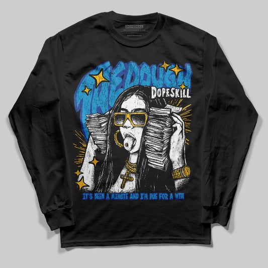 Royal Blue Sneakers DopeSkill Long Sleeve T-Shirt The Dough Graphic Streetwear - Black