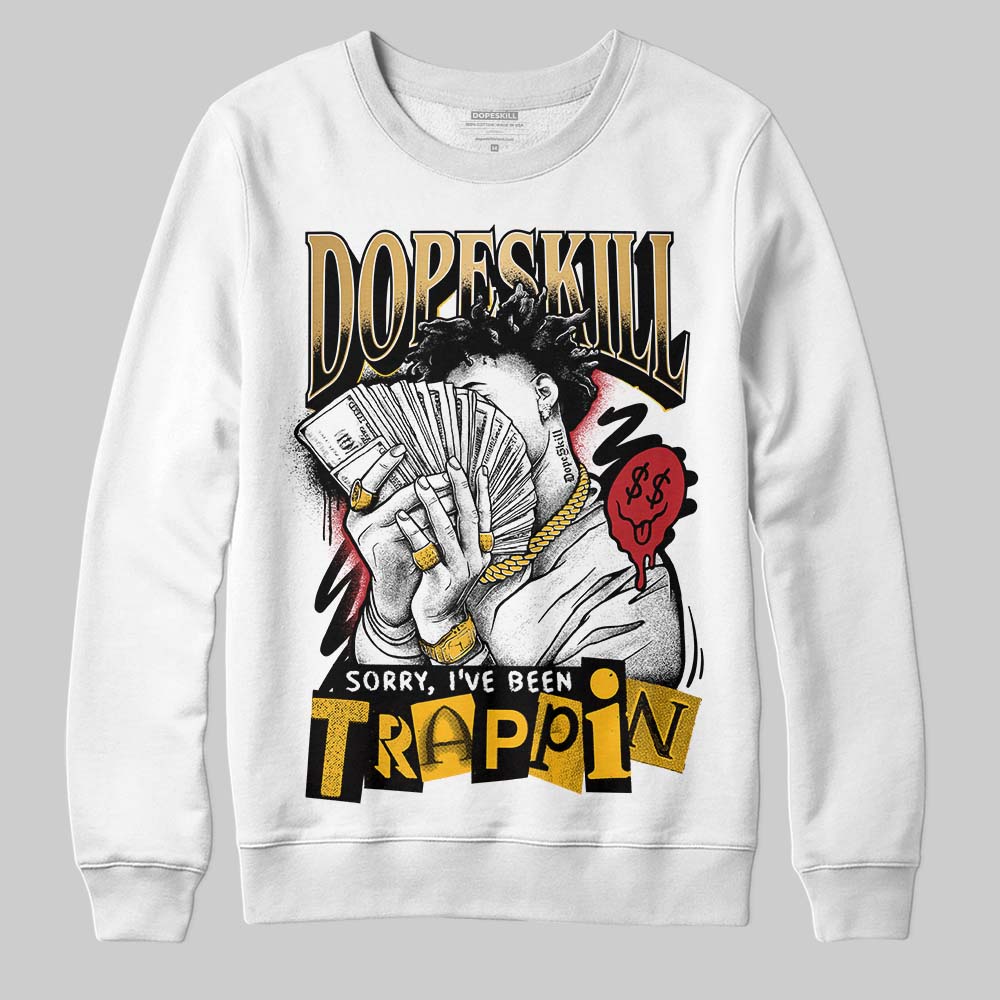 Jordan 12 Retro 'Taxi' 2025 DopeSkill Sweatshirt Sorry I've Been Trappin Graphic Streetwear - White 