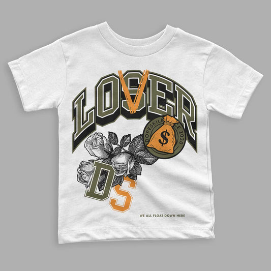 Jordan 5 "Olive" DopeSkill Toddler Kids T-shirt Loser Lover Graphic Streetwear - White