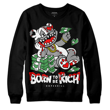 Black and White Sneakers DopeSkill Sweatshirt Born To Be Rich Graphic Streetwear - Black