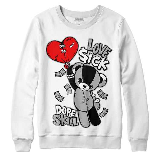 Jordan 1 Low OG “Shadow” DopeSkill Sweatshirt Love Sick Graphic Streetwear - White