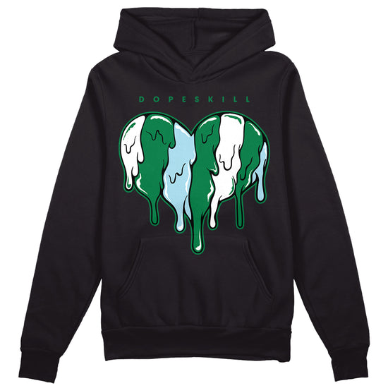 Jordan 5 “Lucky Green” DopeSkill Hoodie Sweatshirt Slime Drip Heart Graphic Streetwear - Black