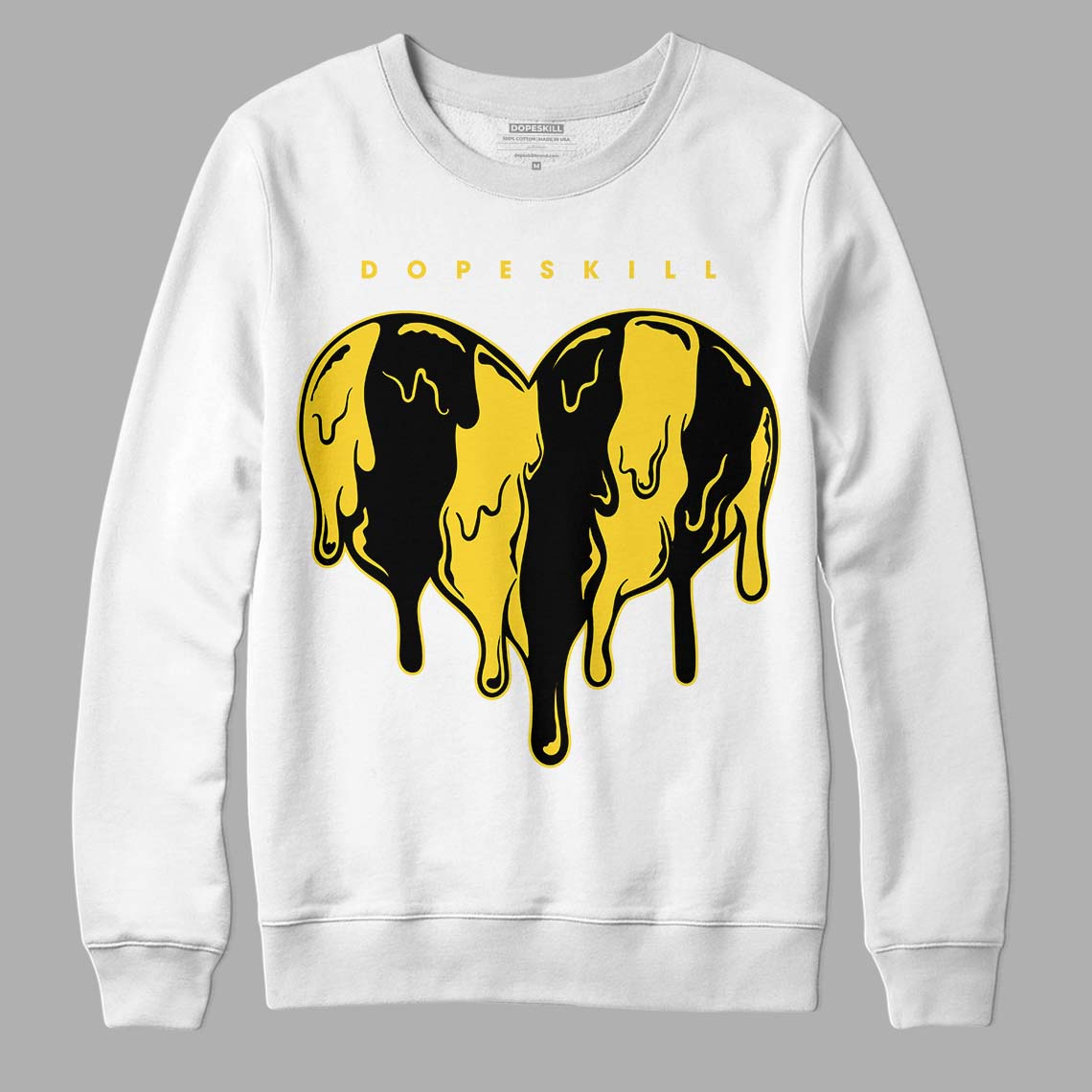 Jordan 4 Tour Yellow Thunder DopeSkill Sweatshirt Slime Drip Heart Graphic Streetwear - White