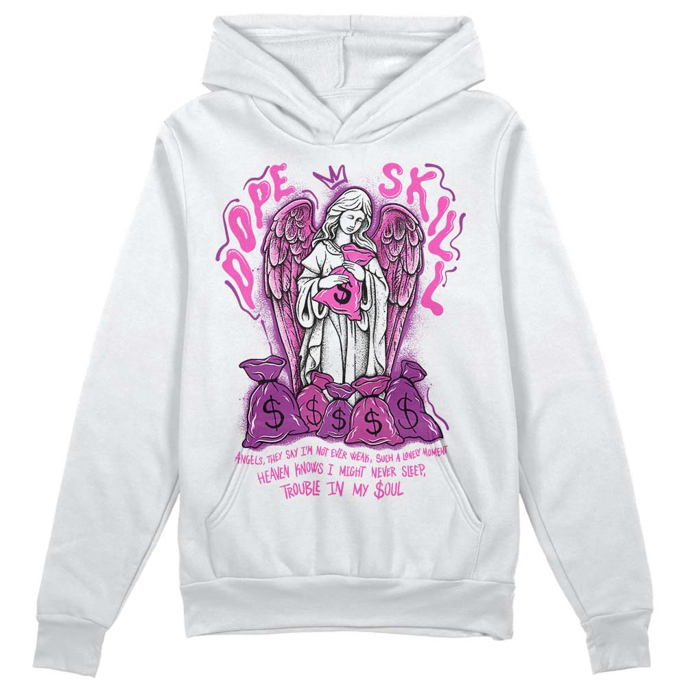 Jordan 4 GS “Hyper Violet” DopeSkill Hoodie Sweatshirt Angels Graphic Streetwear - White