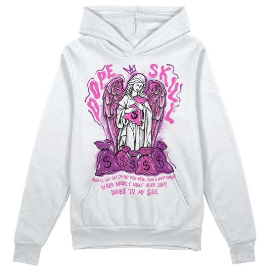 Jordan 4 GS “Hyper Violet” DopeSkill Hoodie Sweatshirt Angels Graphic Streetwear - White