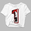 Jordan 1 Retro Low "Black Toe" DopeSkill Women's Crop Top No.1 Graphic Streetwear - White