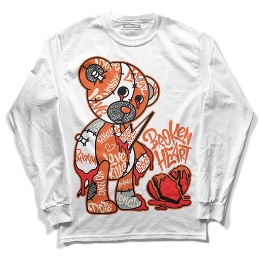 Jordan 3 Georgia Peach DopeSkill Long Sleeve T-Shirt Broken Heart Graphic Streetwear - White