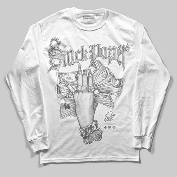 Grey Sneakers DopeSkill Long Sleeve T-Shirt Stack Paper Graphic Streetwear - White 