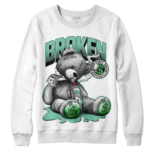 Jordan 1 High OG Green Glow DopeSkill Sweatshirt Sick Bear Graphic Streetwear - White