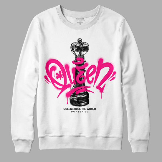 Jordan 1 Low GS “Fierce Pink” DopeSkill Sweatshirt Queen Chess Graphic Streetwear - White 