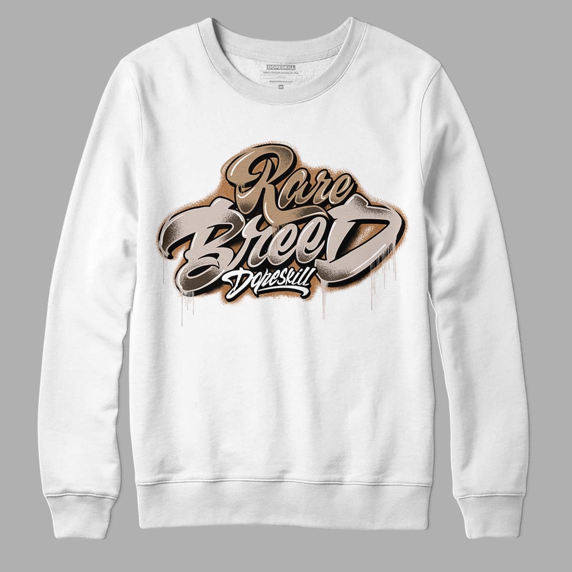 Jordan 3 Retro Palomino DopeSkill Sweatshirt Rare Breed Type Graphic Streetwear - White