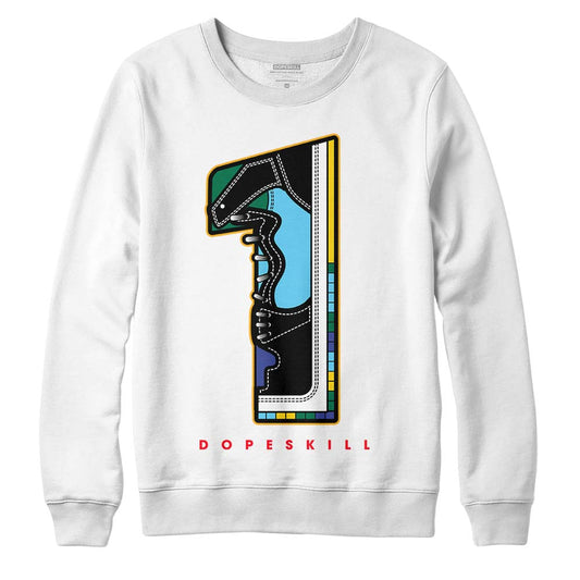 Jordan 1 Mid GS 'Six Championships' DopeSkill Sweatshirt No.1 Graphic Streetwear - White 