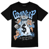 Jordan 9 Powder Blue DopeSkill T-Shirt Money Bag Coming Up Graphic Streetwear - Black