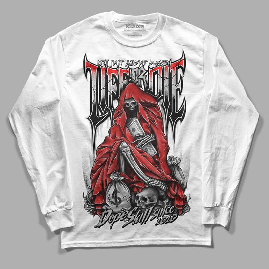 Jordan Spizike Low Bred DopeSkill Long Sleeve T-Shirt Life or Die Graphic Streetwear - White 