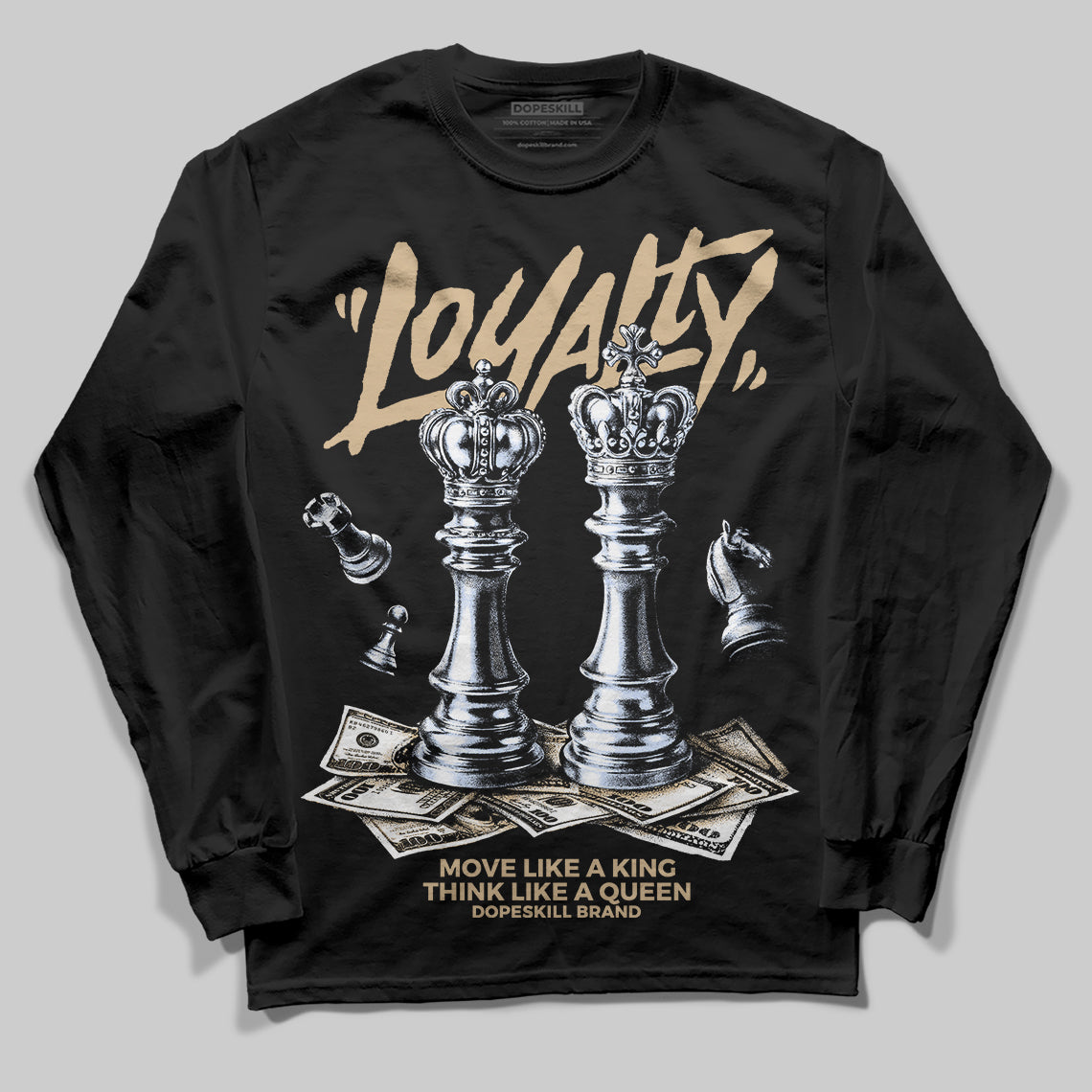TAN Sneakers DopeSkill Long Sleeve T-Shirt Loyalty Graphic Streetwear - black
