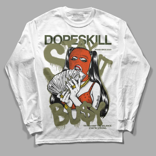 Olive Sneakers DopeSkill Long Sleeve T-Shirt Stay It Busy Graphic Streetwear - White