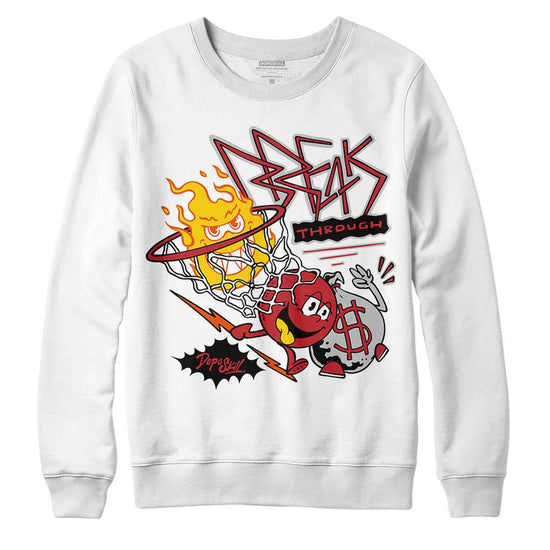 Jordan 12 “Red Taxi” DopeSkill Sweatshirt Break Through Graphic Streetwear - White