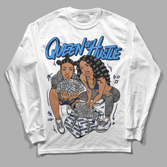 Jordan 3 "Midnight Navy" DopeSkill Long Sleeve T-Shirt Queen Of Hustle Graphic Streetwear - White