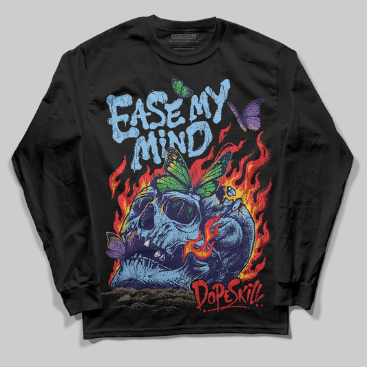 University Blue Sneakers DopeSkill Long Sleeve T-Shirt Ease My Mind Graphic Streetwear - black