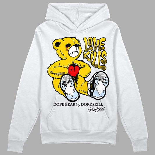 Jordan 6 “Yellow Ochre” DopeSkill Hoodie Sweatshirt Love Kills Graphic Streetwear - White
