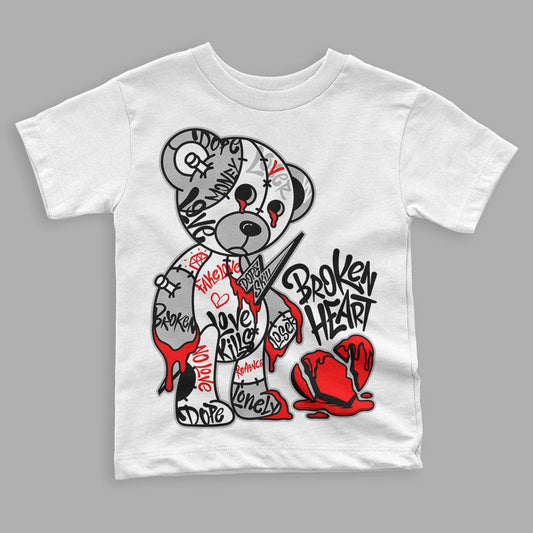 Dunk Low Panda White Black DopeSkill Toddler Kids T-shirt Broken Heart Graphic Streetwear  - White 