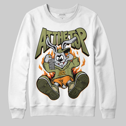 Olive Sneakers DopeSkill Sweatshirt At The Top Graphic Streetwear - White