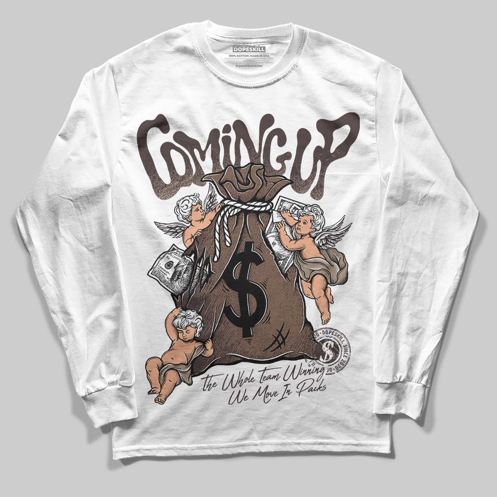 SoleFly x Air Jordan 12 Retro SP 'Cafecito/Baroque Brown' DopeSkill Long Sleeve T-Shirt Money Bag Coming Up Graphic Streetwear - White